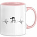 Fahrradfahren Tasse Geschenk Fahrradfahrer Herzschlag Biker Geschenkidee Lustig Rosa Trendation