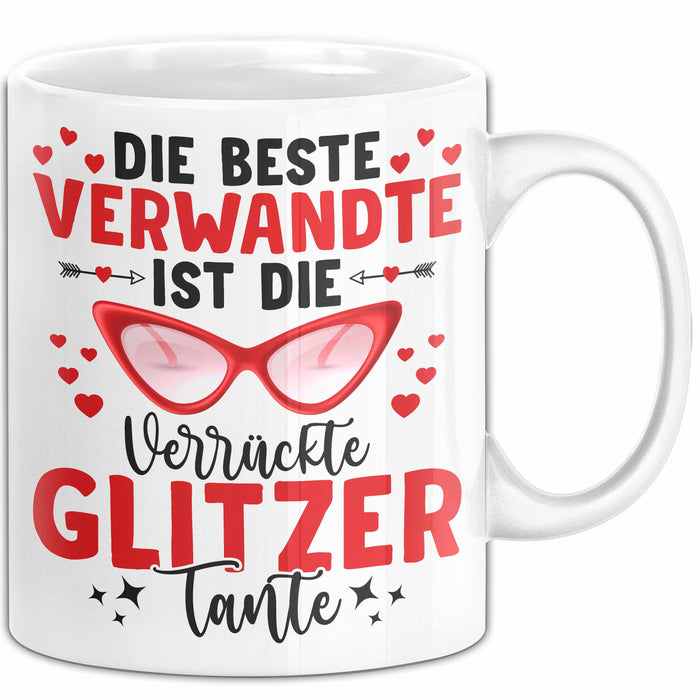 Tante Verwandte Tasse Geschenk Lustige Geschenkidee Spruch Beste Tante Weiß Trendation