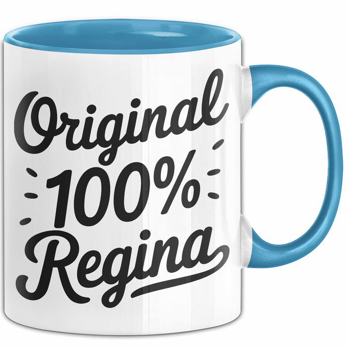 Regina Tasse Geschenk Original 100% Regina Geschenkidee Geburtstag Blau Trendation