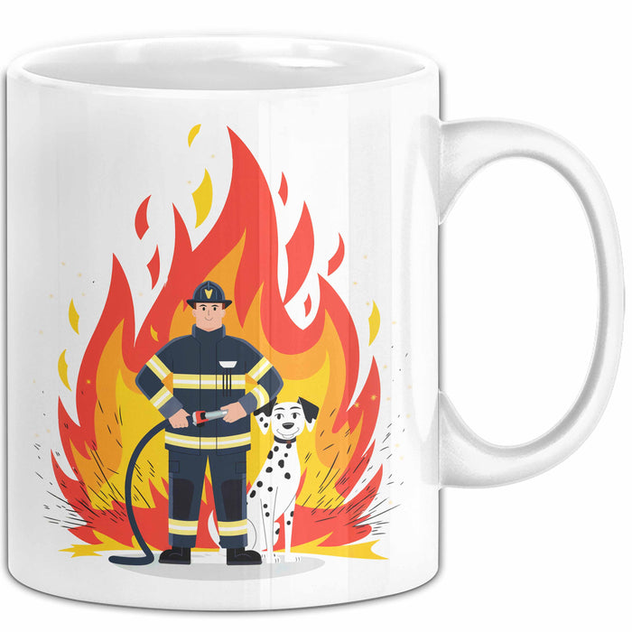 Feuerwehrmann Tasse Geschenk Lustige Geschenkidee Spruch Für Feuer Helden Weiß Trendation