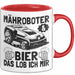 Mähroboter Tasse Geschenk Mähroboter Sprüche Becher Geschenkidee Lustig Rot Trendation
