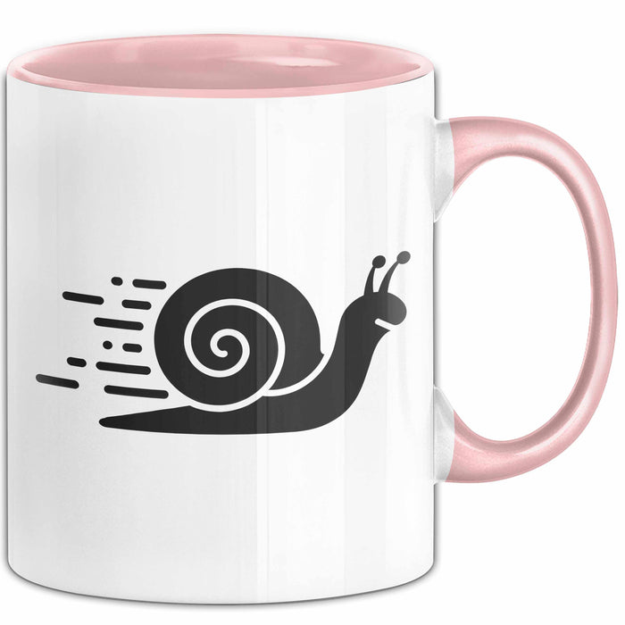 Schnelle Schnecke Tasse Geschenk Lustige Geschenkidee Spruch Rosa Trendation