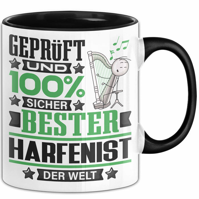 Harfenist Geschenk Lustiger Spruch für Harfenist Geschenkidee Bester Harfenist Der Welt Schwarz Trendation