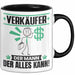 Verkäufer Tasse Geschenk für Verkäufer Der Mann Der Alles Kann Geschenkidee zum Geburtstag Schwarz Trendation