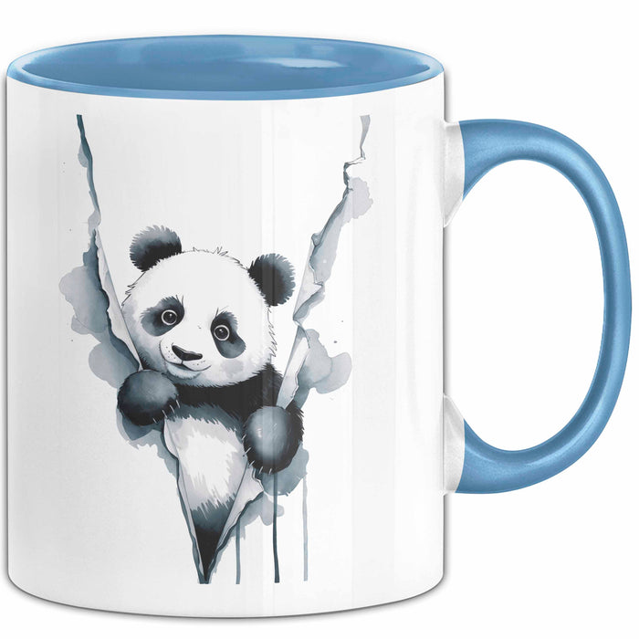Panda Tierliebhaber Tasse Geschenk Lustige Geschenkidee Spruch Blau Trendation