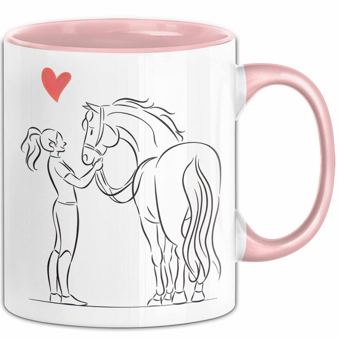 Pferde Tierliebhaber Mädchen Tasse Geschenk Lustige Geschenkidee Spruch Rosa Trendation