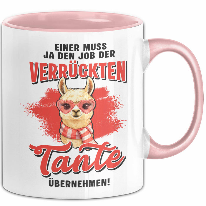 Beste Tante Nichte Neffe Tasse Geschenk Lustige Geschenkidee Spruch Einer Muss Ja Den Job Der Verrückten Tante Übernehmen Rosa Trendation