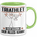 Triathlet Tasse Geschenk für Triathlet Der Mann Der Alles Kann Geschenkidee zum Geburtstag Grün Trendation