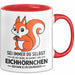 Eichhörnchen Tierliebhaber Tasse Geschenk Lustige Geschenkidee Spruch Dann Sei Ein Eichhörnchen Rot Trendation