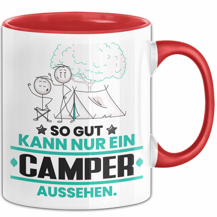Camper Geschenk Tasse So Gut Kann Nur Ein Camper Aussehen Geschenkidee Kaffee-Becher Rot Trendation