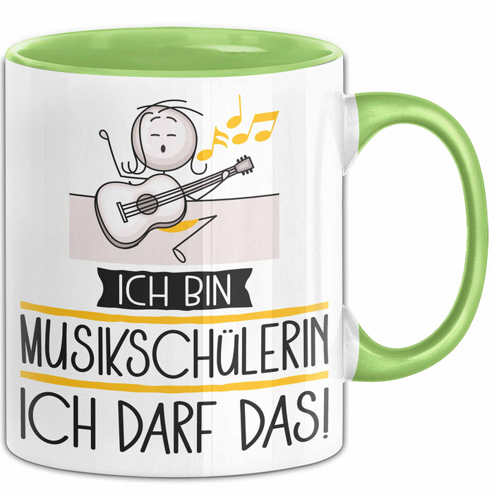 Geschenk für Musikschülerin Tasse Lustige Geschenkidee Geburtstag Ich Bin Musikschülerin Ich Darf Das Grün Trendation