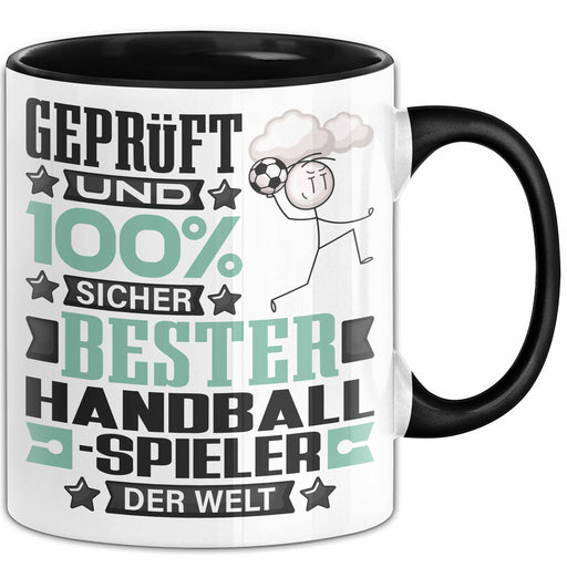 Handballspieler Geschenk Lustiger Spruch für Handballspieler Geschenkidee Bester Handballspieler Der Welt Schwarz Trendation