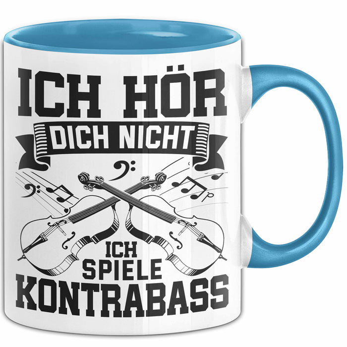 Kontrabass Tasse Geschenk Musiker Cellospieler Violoncello Musiklehrer Blau Trendation