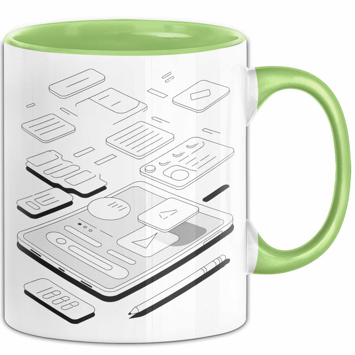 UI Designer Tasse Geschenk Lustige Geschenkidee Spruch Für Interface Gestalter Grün Trendation