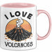 Vulkan Liebhaber Tasse Geschenk I Love Volcanoes Becher Rosa Trendation