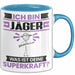 Jäger Tasse Geschenk für Jäger Geburtstag Lustiger Spruch Kaffee-Becher Was Ist Deine Superkraft Blau Trendation