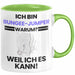 Bungee-Jumper Geschenk Tasse Lustiger Spruch Ich Bin Bungee-Jumper Warum Weil Ich Es Kann Geschenkidee Bester Bungee-Jumper Geburtstag Kaffee-Becher Grün Trendation