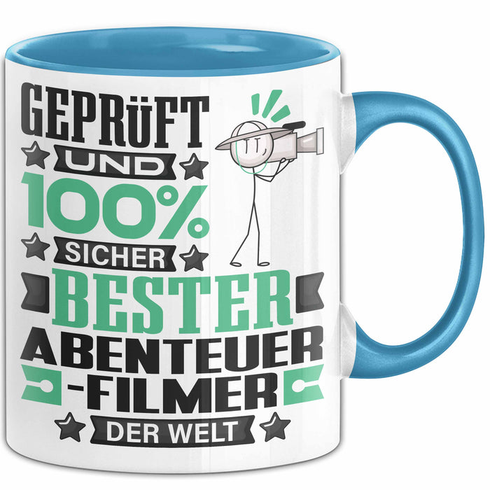 Abenteuerfilmer Geschenk Lustiger Spruch für Abenteuerfilmer Geschenkidee Bester Abenteuerfilmer Der Welt Blau Trendation