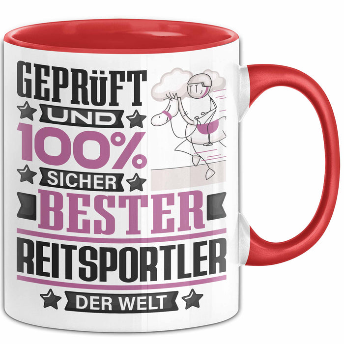 Reitsportler Geschenk Lustiger Spruch für Reitsportler Geschenkidee Bester Reitsportler Der Welt Rot Trendation