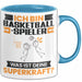 Basketballspieler Tasse Geschenk für Basketballspieler Geburtstag Lustiger Spruch Kaffee-Becher Was Ist Deine Superkraft Blau Trendation