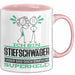 Stiefschwäger Geschenk Tasse Ich Bin Stiefschwäger Aber Sag Doch Einfach Superheld Lustige Geschenkdiee für Stiefschwäger Kaffee-Becher Rosa Trendation