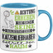 Katzenliebhaber Geschenk Tasse Lustiger Spruch Erheben Sie Sich Der Katzenliebhaber Betritt den Raum Blau Trendation