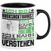 Rucksacktourist Geschenk Kaffee-Tasse Geschenkidee für Rucksacktourist Ich Bin Rucksacktourist Ich Kann Es Dir Erklären Jedoch Nicht Für Dich Verstehen Spruch Lustig Schwarz Trendation