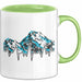 Ski Tasse Geschenk Grafik Skiberge Berge Becher Grün Trendation