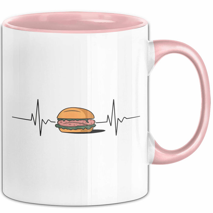 Deutschland Deutsches Fleisch Leberkäse Herzschlag Tasse Geschenk Lustige Geschenkidee Spruch Rosa Trendation