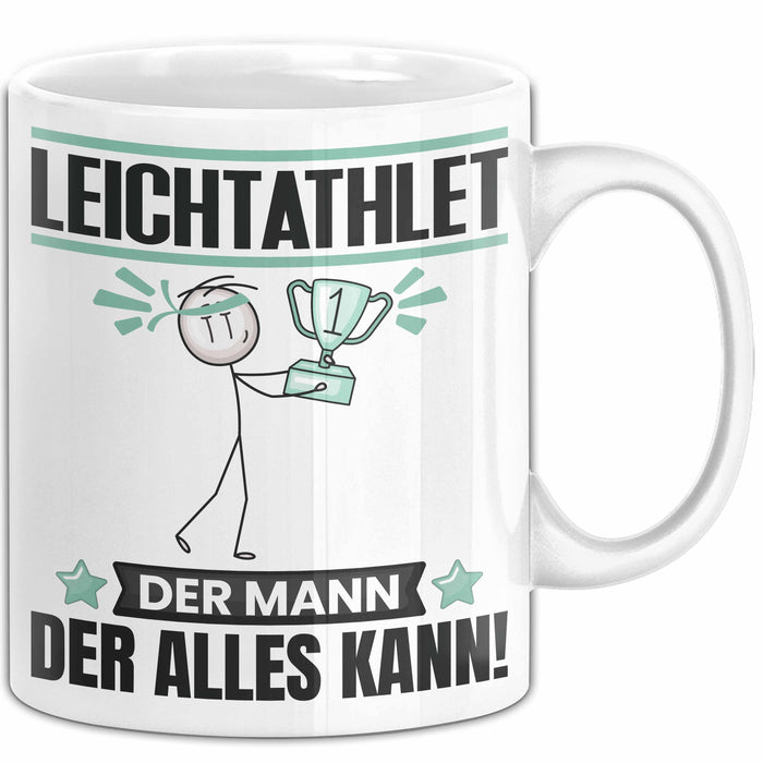 Leichtathlet Tasse Geschenk für Leichtathlet Der Mann Der Alles Kann Geschenkidee zum Geburtstag Weiß Trendation