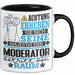Moderator Geschenk Tasse Lustiger Spruch Erheben Sie Sich Der Moderator Betritt den Raum Schwarz Trendation