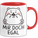 Bär Tierliebhaber Tasse Geschenk Lustige Geschenkidee Spruch Mir Doch Egal Rot Trendation