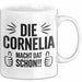 Cornelia Tasse Geschenk Die Cornelia Macht Dat Schon Geschenkidee Becher mit Name Weiß Trendation