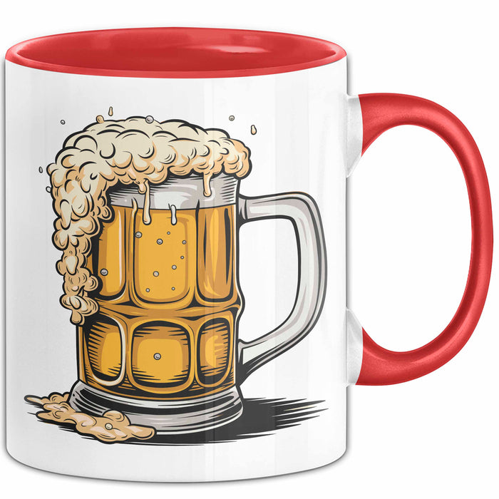 Bier Liebhaber Tasse Geschenkidee für Craft Bier Fan Rot Trendation