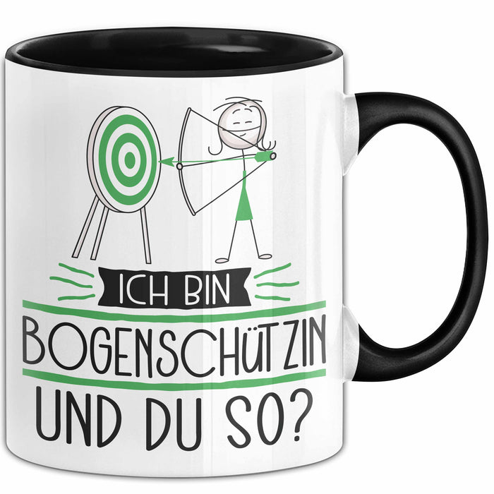 Bogenschützin Tasse Geschenk Ich Bin Bogenschützin Und Du So Geschenkidee Lustiger Spruch Becher Trendation