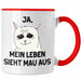 Dank Meme Tasse Katzen Besitzer Wortspiel Ja Mein Leben Sieht Mau Aus Traurige Katze Geschenkidee Rot Trendation