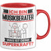 Musikberater Tasse Geschenk für Musikberater Geburtstag Lustiger Spruch Kaffee-Becher Was Ist Deine Superkraft Rot Trendation