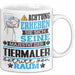 Tiermaler Geschenk Tasse Lustiger Spruch Erheben Sie Sich Der Tiermaler Betritt den Raum Weiß Trendation