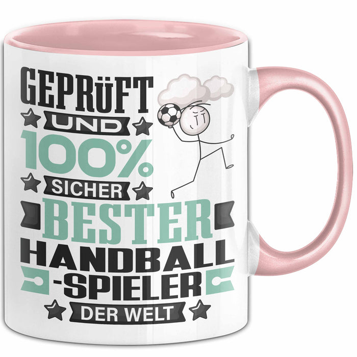 Handballspieler Geschenk Lustiger Spruch für Handballspieler Geschenkidee Bester Handballspieler Der Welt Rosa Trendation