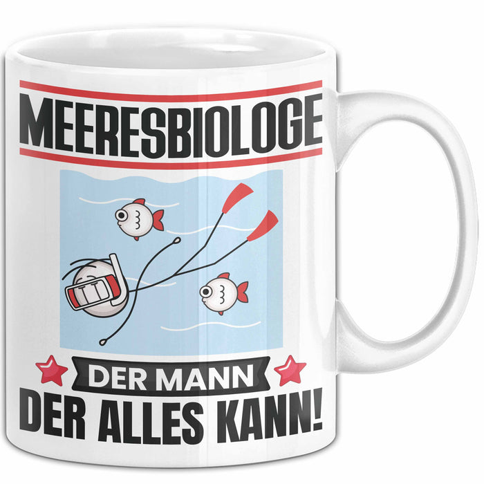 Meeresbiologe Tasse Geschenk für Meeresbiologe Der Mann Der Alles Kann Geschenkidee zum Geburtstag Weiß Trendation