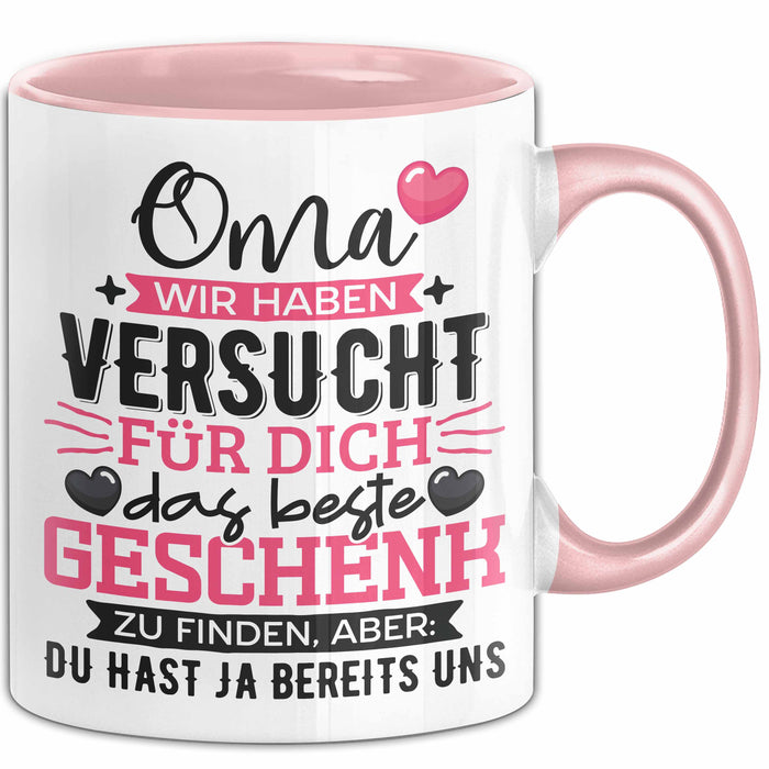 Geschenk Oma Tasse Muttertag Witzige Spruchidee Originell Rosa Trendation