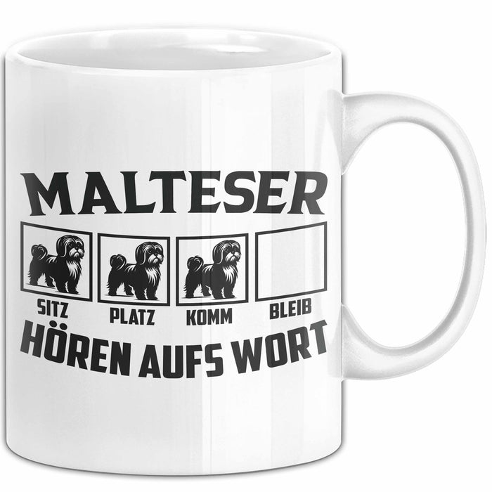 Malteser Hören Aufs Wort Tasse Geschenk Malteser Besitzer Mama Becher Weiß Trendation