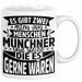München Tasse Geschenk Heimat Münchener Geschenkidee Kaffee-Becher Bayern Es Gibt 2 Arten von Menschen Münchener Weiß Trendation