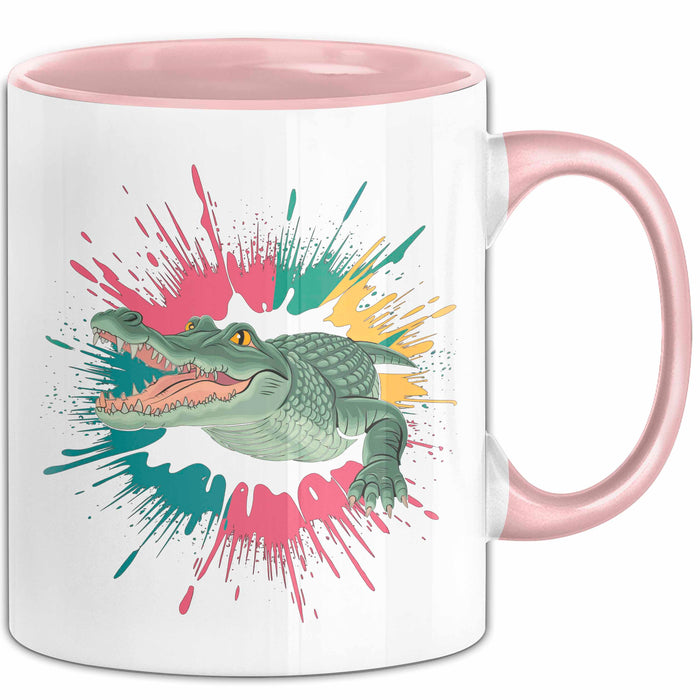 Krokodil Tier Tasse Geschenk Lustige Geschenkidee Spruch Rosa Trendation