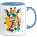Giraffe Mit Sonnenbrille Tasse Geschenk Lustige Geschenkidee Spruch Blau Trendation