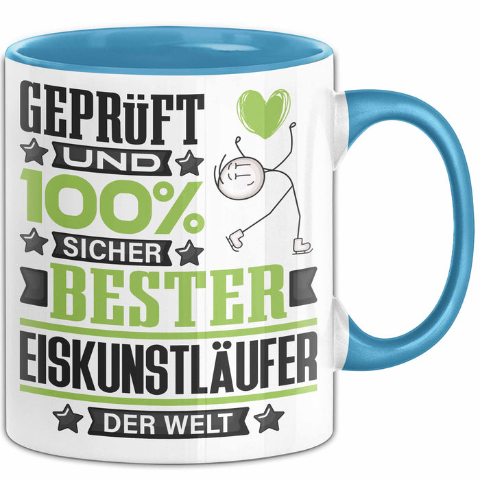 Eiskunstläufer Geschenk Lustiger Spruch für Eiskunstläufer Geschenkidee Bester Eiskunstläufer Der Welt Blau Trendation