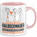 Halbschwager Geschenk Tasse Ich Bin Halbschwager Aber Sag Doch Einfach Superheld Lustige Geschenkdiee für Halbschwager Kaffee-Becher Rosa Trendation