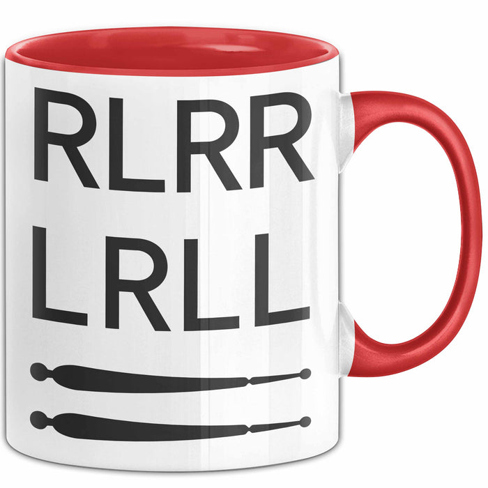 Schlagzeugspieler Schlagzeuger Schlagzeug Tasse Geschenk Lustige Geschenkidee Spruch Rlrr Lrll Rot Trendation