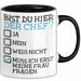 Witzige Tasse Geschenk Bist Du Hier Der Chef Humorvolles Design Frau Fragen Schwarz Trendation