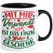 Weihnachten Tasse Geschenk Mit Mir Verwandt Zu Sein Ist Das Einzig Wahre Geschenk Familie Bruder Schwester Geschwister Humor Schwarz Trendation